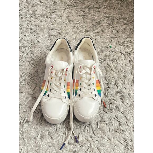 Michael Kors Poppy Lace Up Rainbow Sneakers 9.5 M - Picture 2 of 12